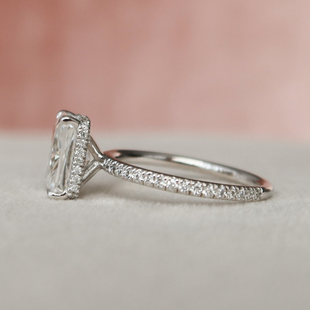 Moissanite 2.59 CT Radiant Cut Diamond Boho & Hippie Engagement Ring