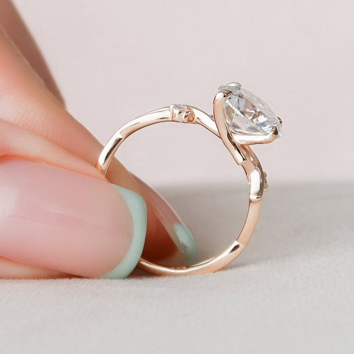 Moissanite 2.42 CT Round Cut Diamond Avant Garde Wedding Ring