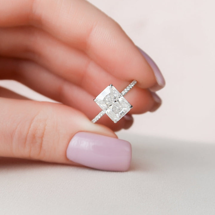 Moissanite 2.52 CT Radiant Cut Diamond Mid-Century Anniversary Ring