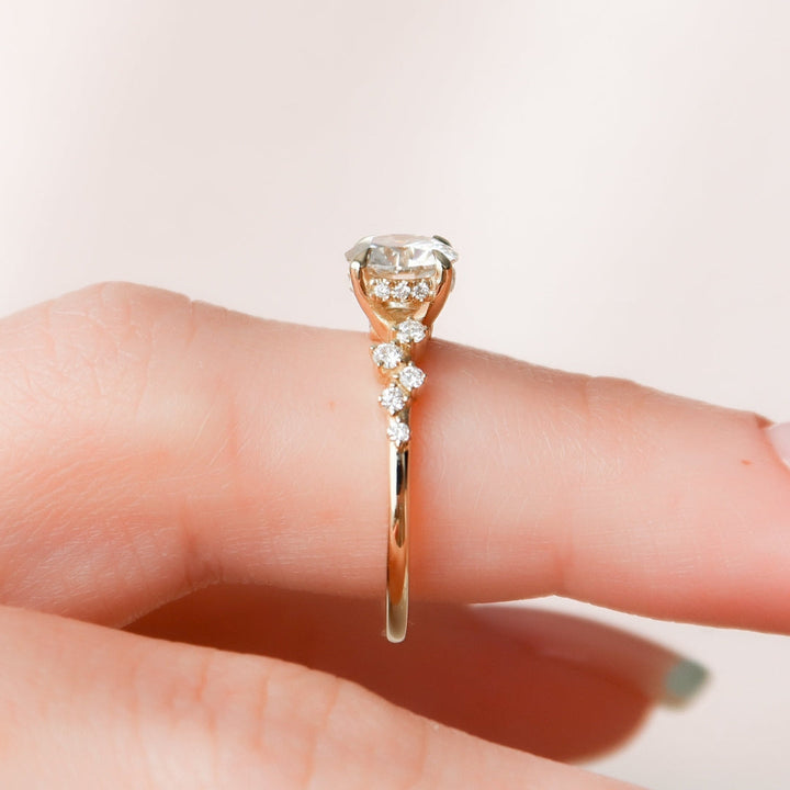 Moissanite 2.41 CT Round Cut Diamond Minimalist Handmade Ring