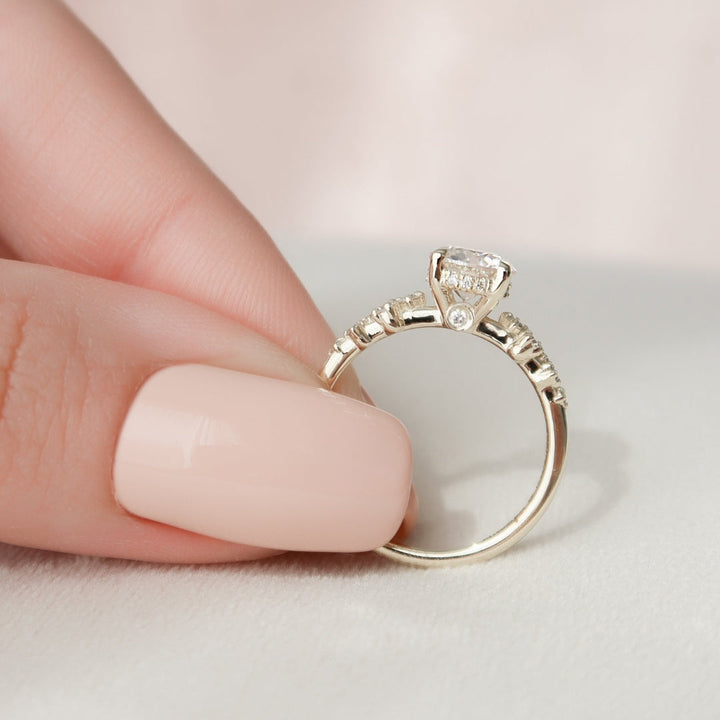 Moissanite 2.41 CT Round Cut Diamond Minimalist Handmade Ring