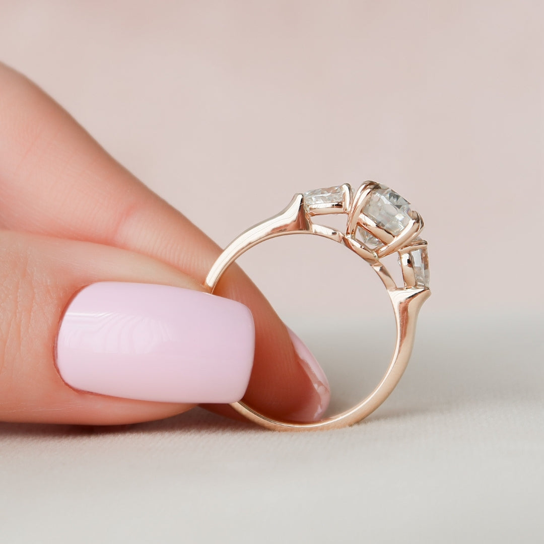 Moissanite 3.84 CT Oval Cut Diamond Edwardian Wedding Ring