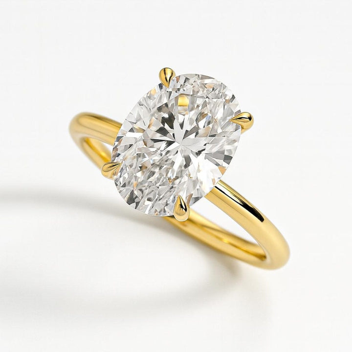 Moissanite 5.60 CT Oval Cut Diamond Minimalist Wedding Ring