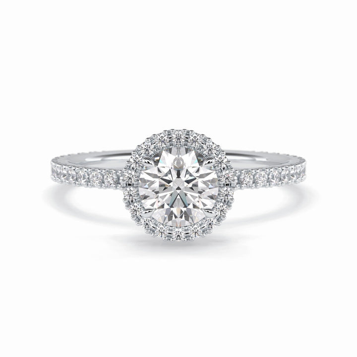 Lab Grown 1.20 CT Round Cut Diamond Mid-Century Engagement Ring