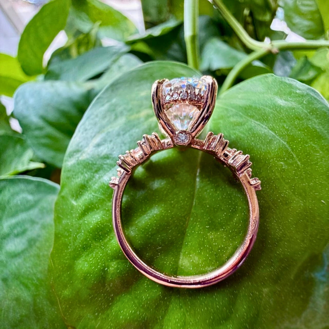 Surprise Diamond Engagement Ring Set in Rose Gold