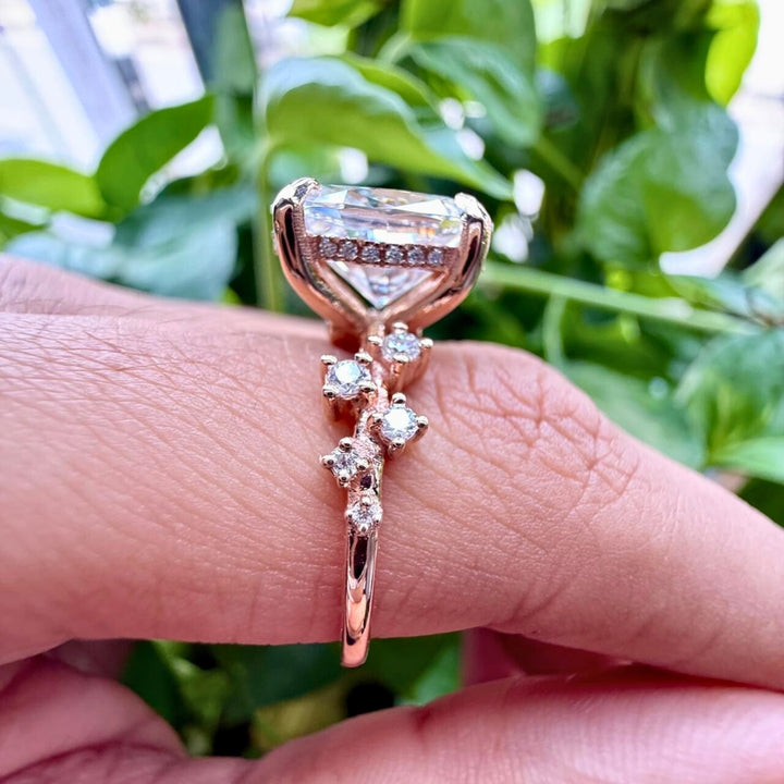 Surprise Diamond Engagement Ring Set in Rose Gold
