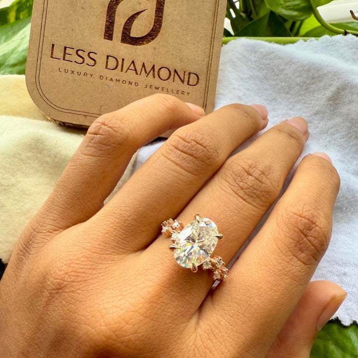 Surprise Diamond Engagement Ring Set in Rose Gold