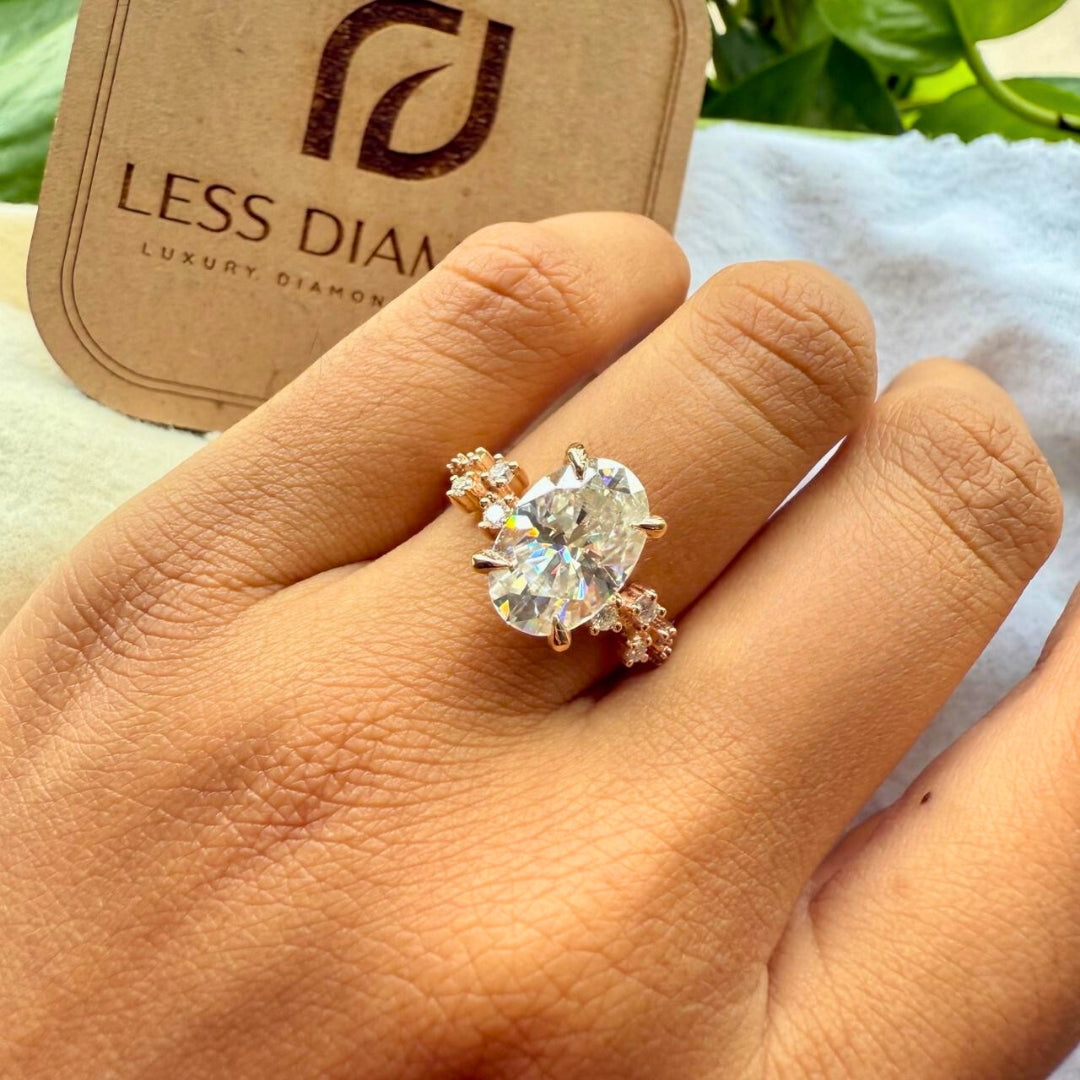 Surprise Diamond Engagement Ring Set in Rose Gold