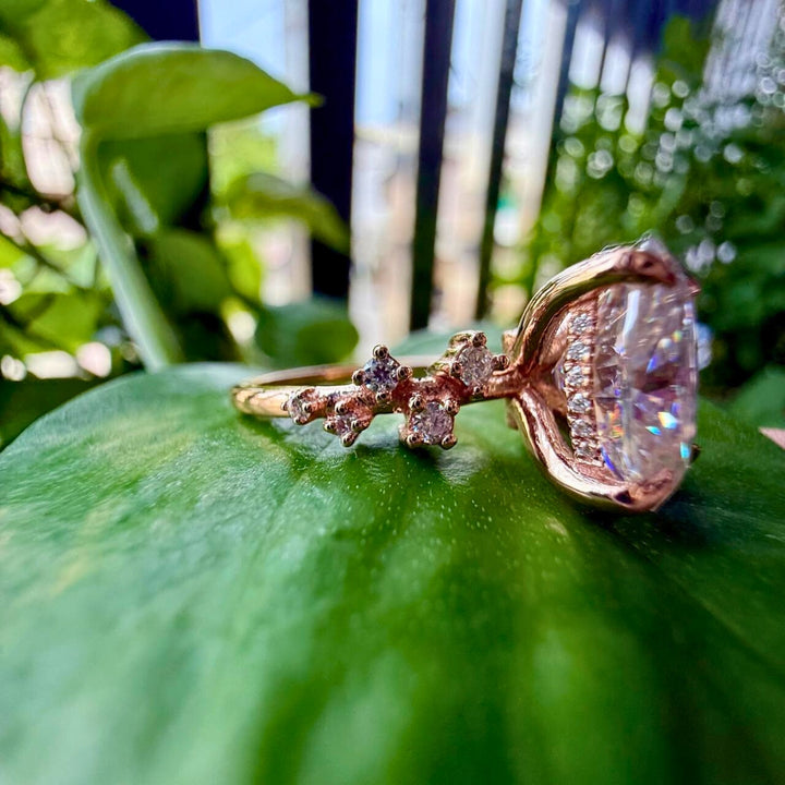 Surprise Diamond Engagement Ring Set in Rose Gold