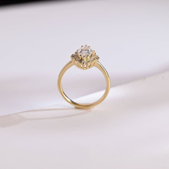 Moissanite 3.97 CT Marquise Cut Diamond  Gothic Engagement Ring