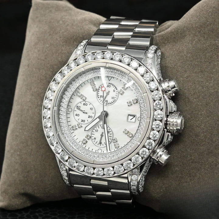 Moissanite 34.14 CT Round Cut Diamond Brutalist Watch