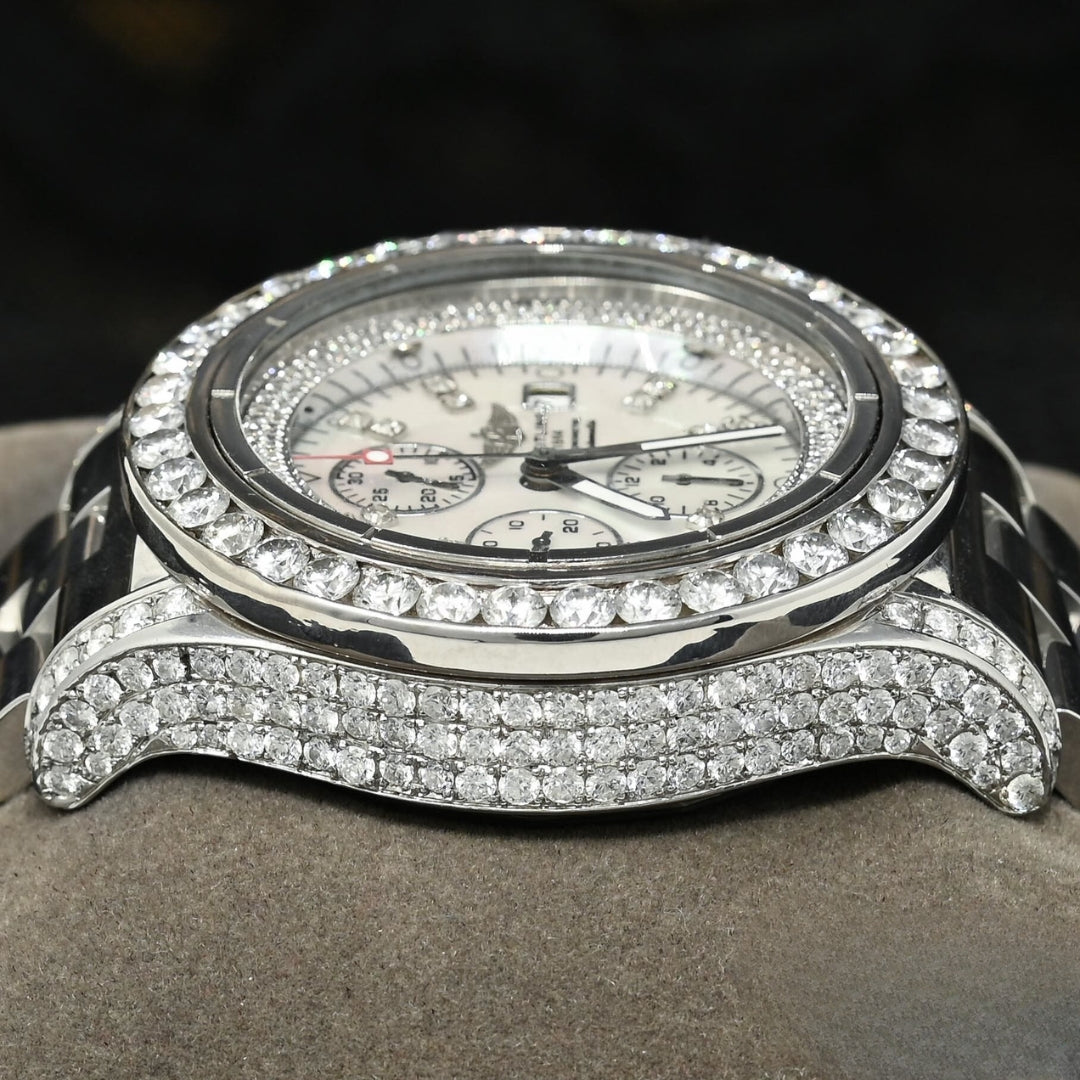 Moissanite 34.14 CT Round Cut Diamond Brutalist Watch