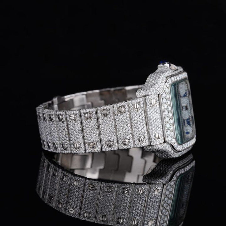 Moissanite 30.00 CT Round Cut Diamond Art Deco Watch