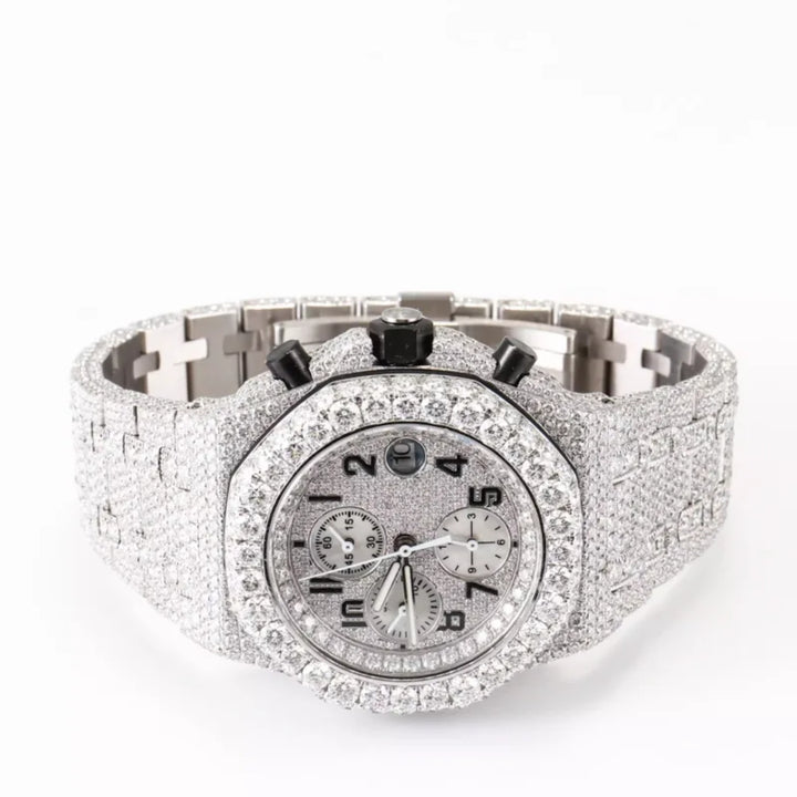 Moissanite 60.58 CT Round Cut Diamond Victorian Watch