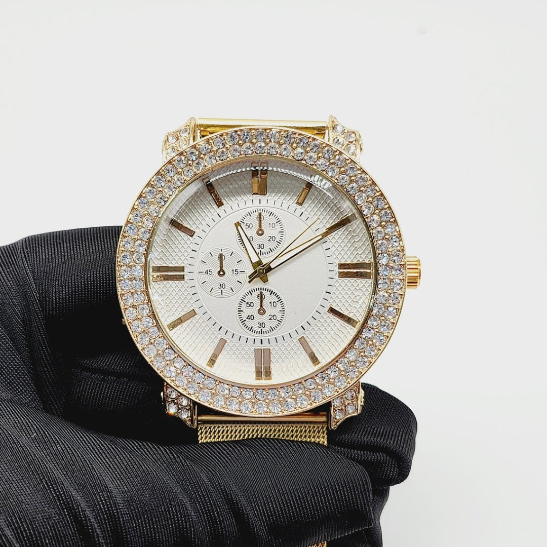 Moissanite 32.41 CT Round Cut Diamond Brutalist Watch