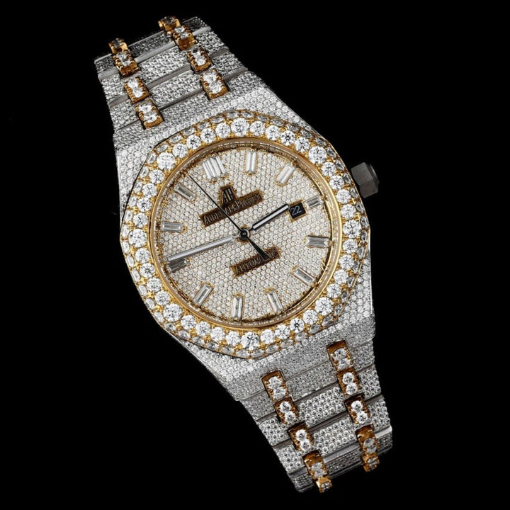 Moissanite 27.00 CT Round & Baguette Cut Diamond Boho & Hippie Watch