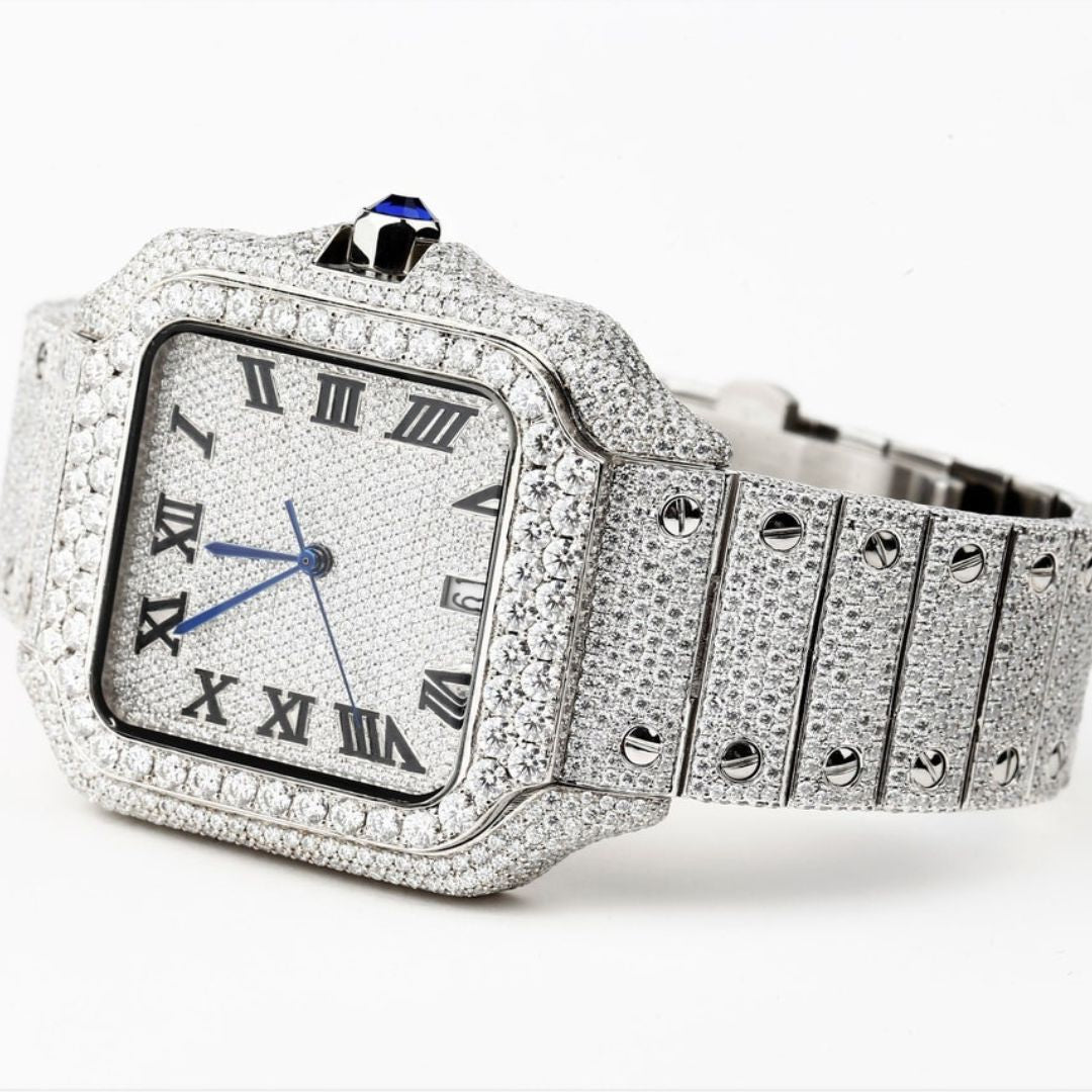 Moissanite 23.00 CT Round Cut Diamond Edwardian Watch