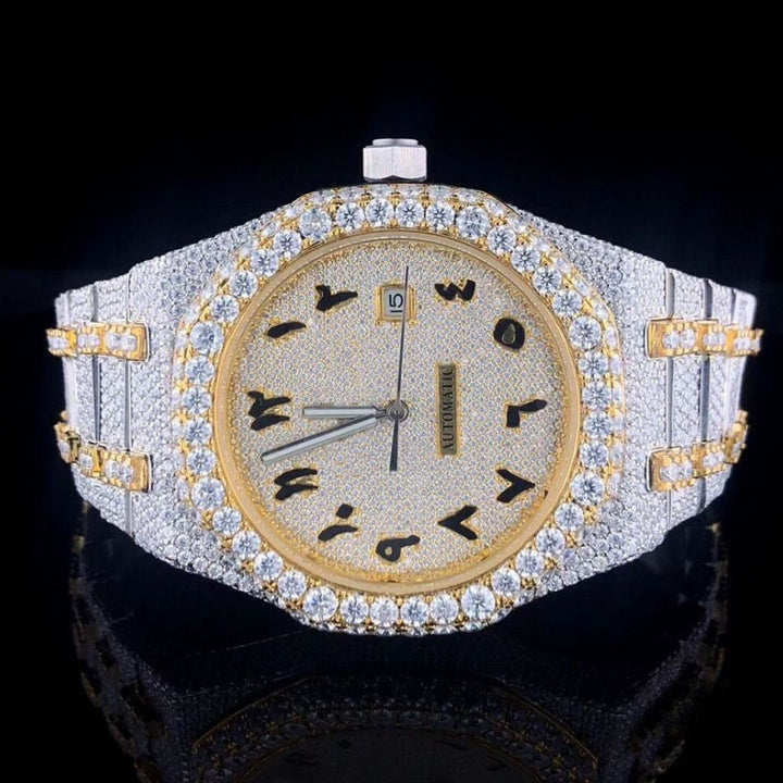 Moissanite 37.52 CT Round Cut Diamond Mid-Century Watch