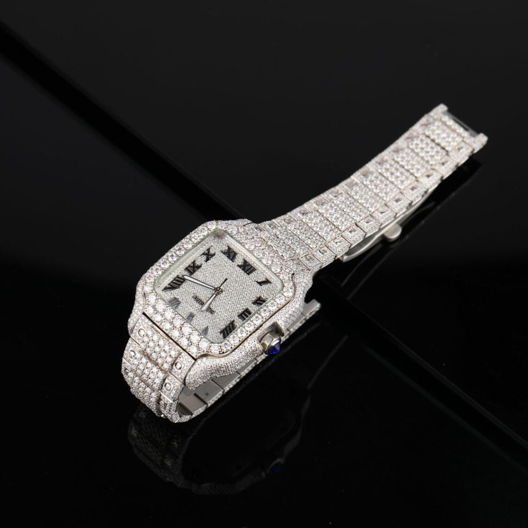 Moissanite 42.85 CT Round Cut Diamond Gothic Watch