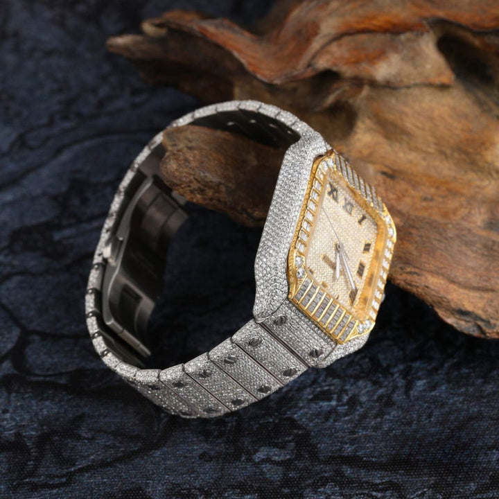 Moissanite 39.13 CT Baguette Cut Diamond Art Deco Watch