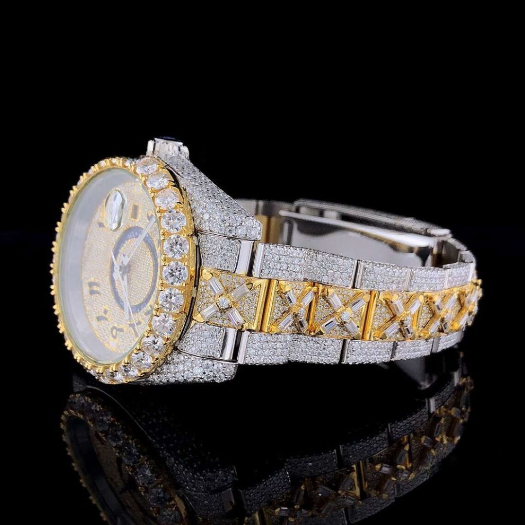 Moissanite 44.73 CT Baguette Cut Diamond Minimalist Watch