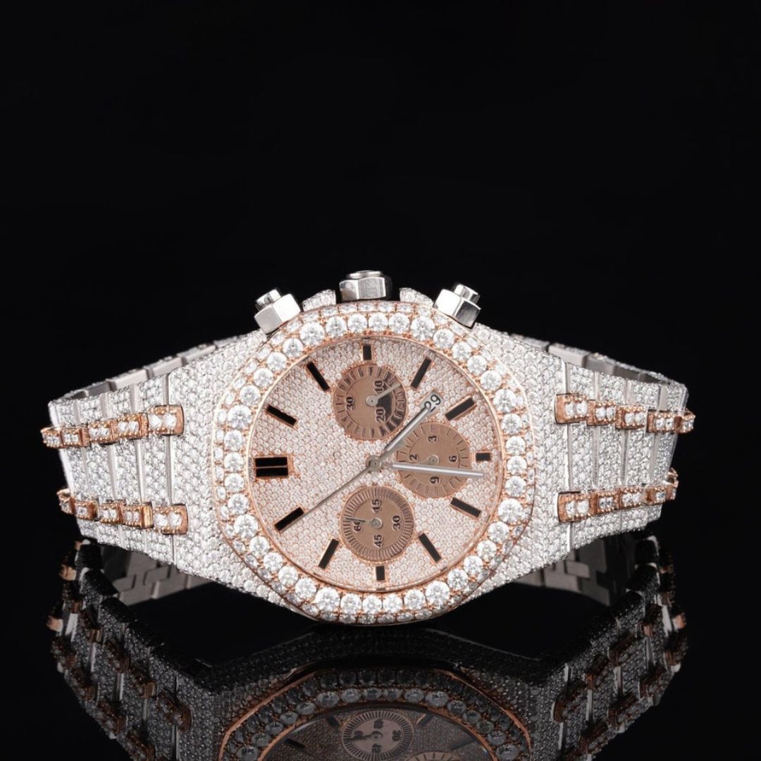 Moissanite 41.75 CT Round Cut Diamond Gothic Watch