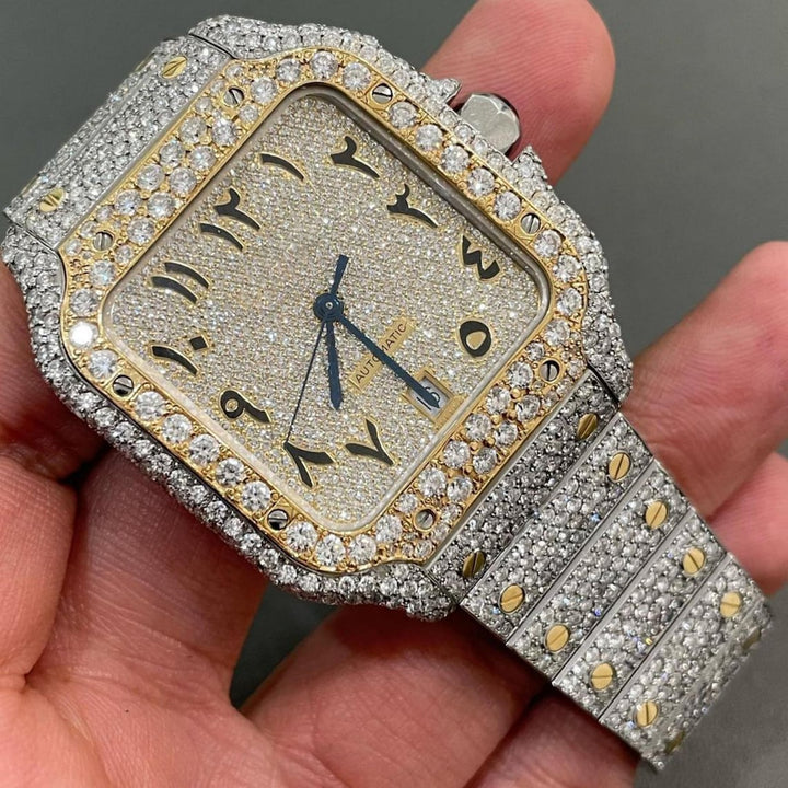 Moissanite  38.67 CT Round Cut Diamond Art Deco Watch