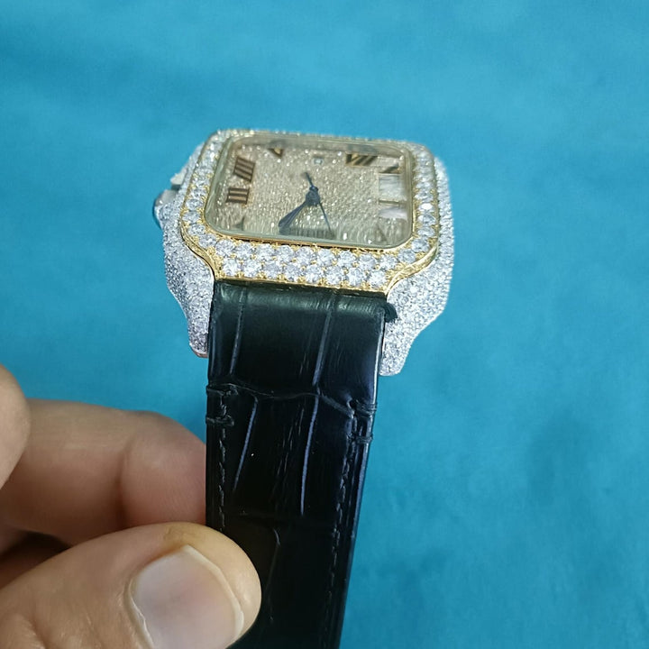 Moissanite 26.47 CT Round Cut Diamond Avant Garde Watch