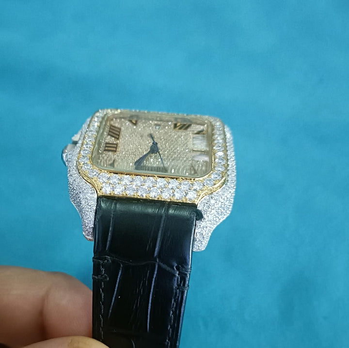 Moissanite 26.47 CT Round Cut Diamond Avant Garde Watch