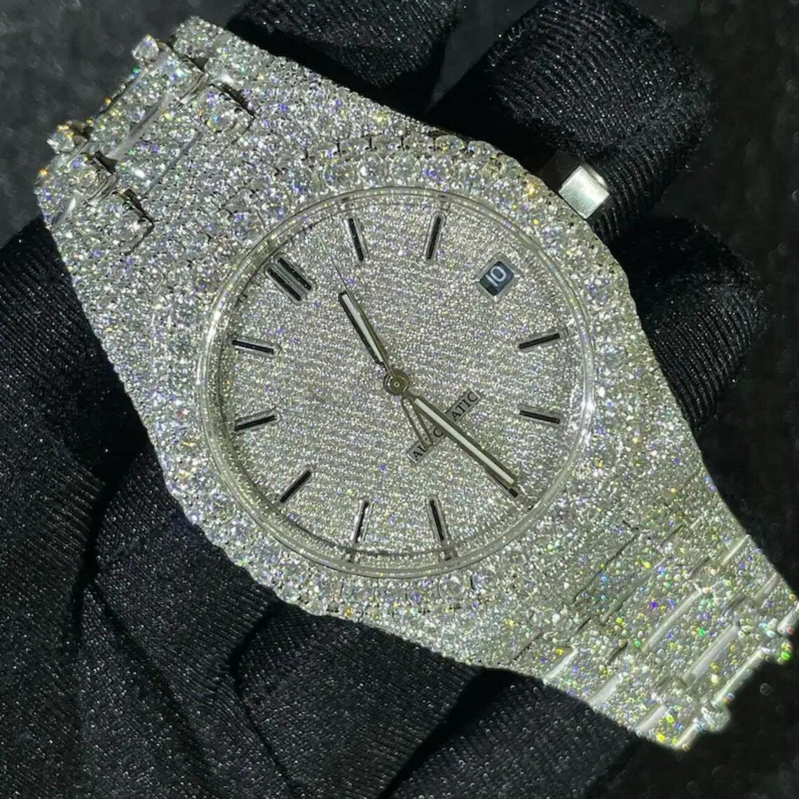 Moissanite 40.64 CT Round Cut Diamond Gothic Watch