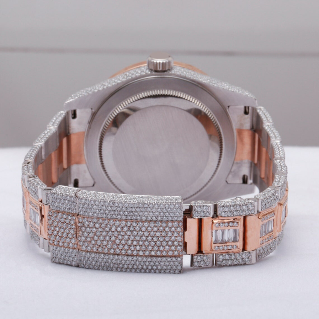 Moissanite  40.12 CT Baguette Cut Diamond Mid-century Watch