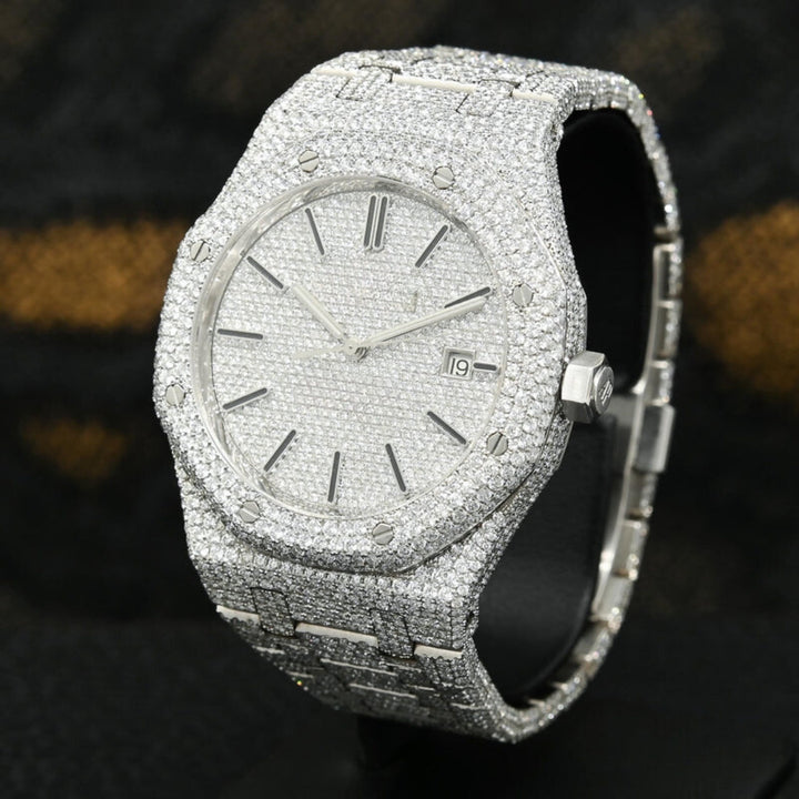 Moissanite 71.98 CT Round Cut Diamond Minimalist Watch