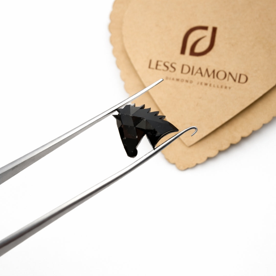 Horse Head Shape Black Moissanite Loose Diamond