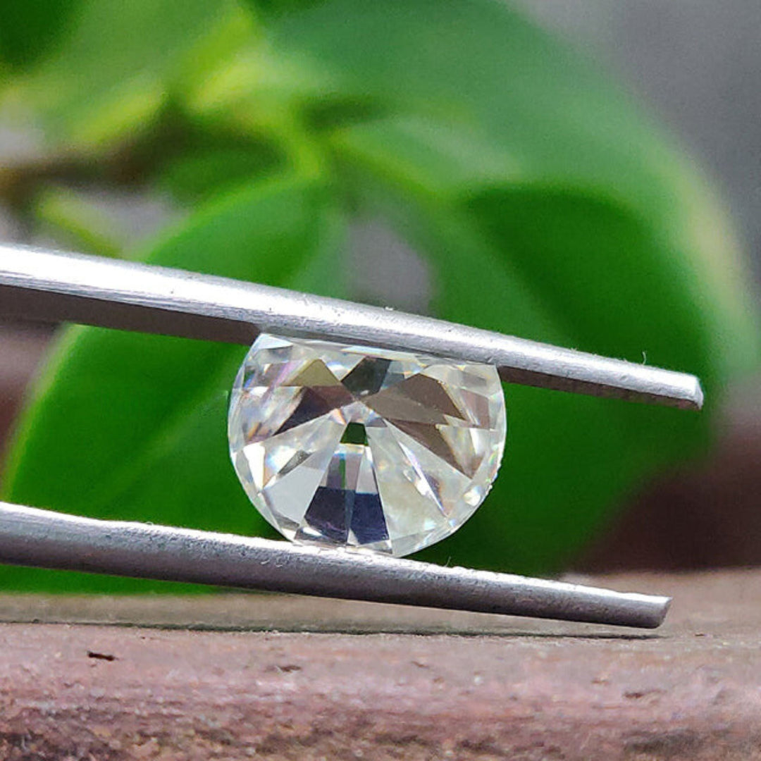 Moissanite 3.85 CT Half Moon Loose Diamond