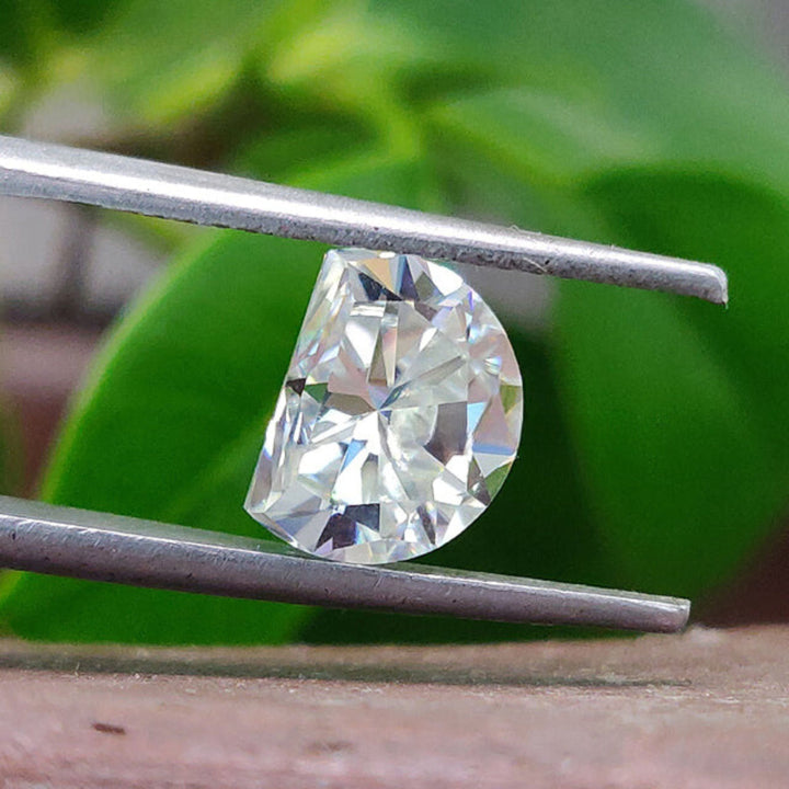 Moissanite 3.85 CT Half Moon Loose Diamond