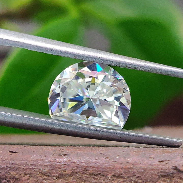 Moissanite 3.85 CT Half Moon Loose Diamond