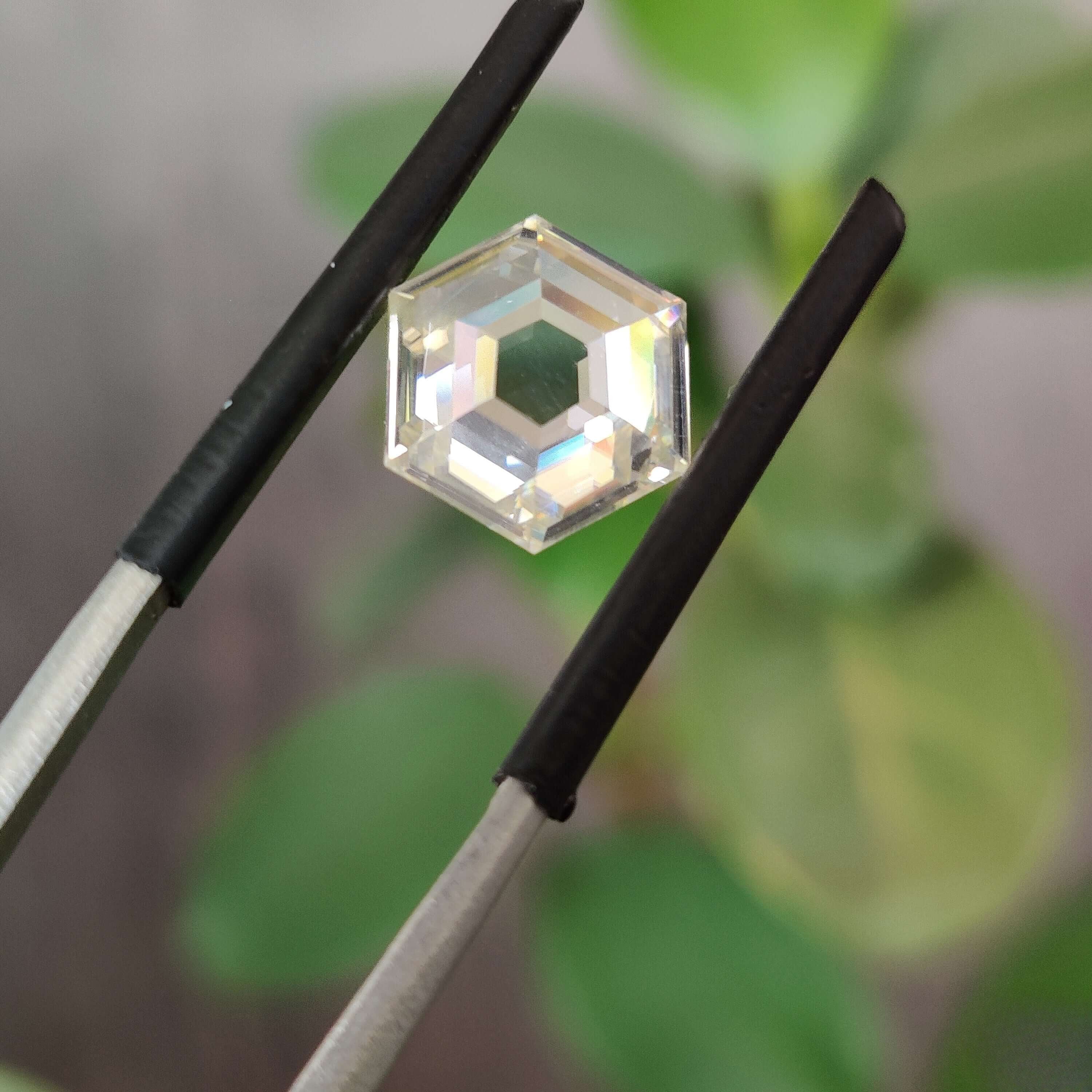 Moissanite 3.15 CT Hexagon Loose Diamond