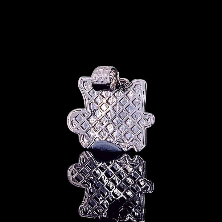 MS7 Trap Star Moissanite Medallion Pendant in 925 Sterling Silver Back Side View