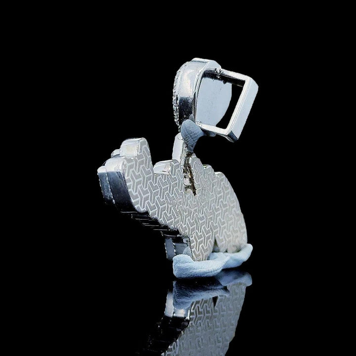 Mylah Heart Signature Moissanite Pendant in 925 Sterling Silver Back Side View