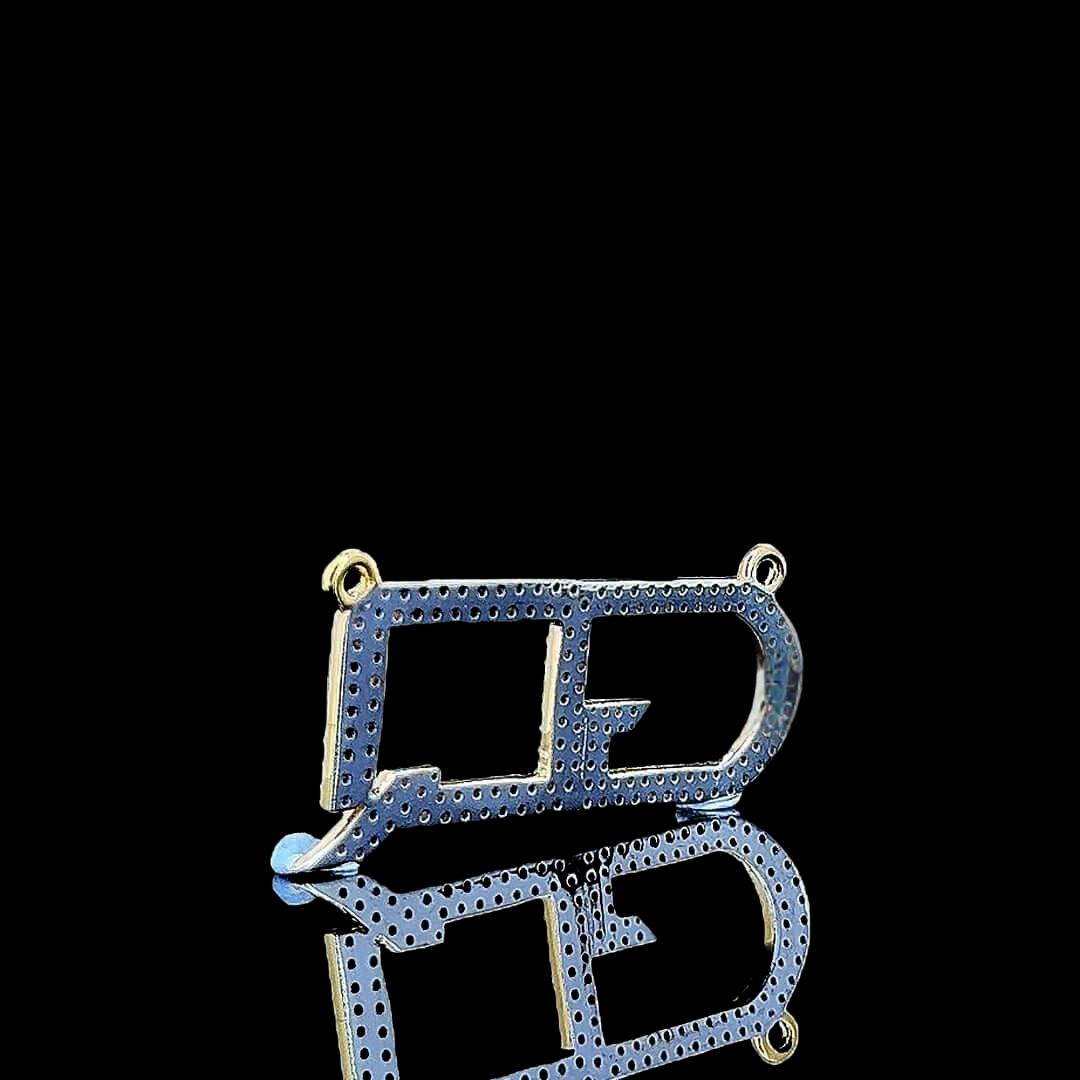 Quest Iced Moissanite Pendant in 925 Sterling Silver Back Side View