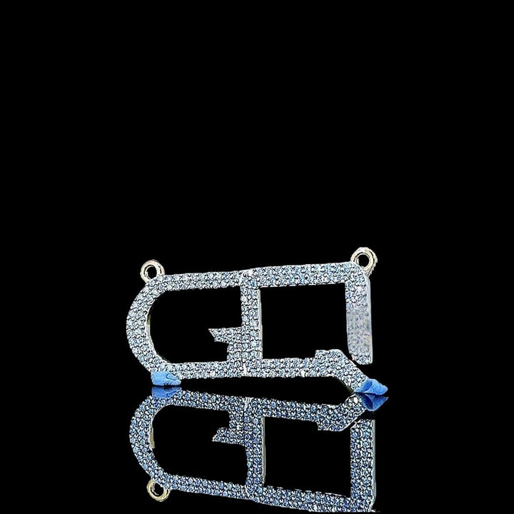 Quest Iced Moissanite Pendant in 925 Sterling Silver Close Up Front View