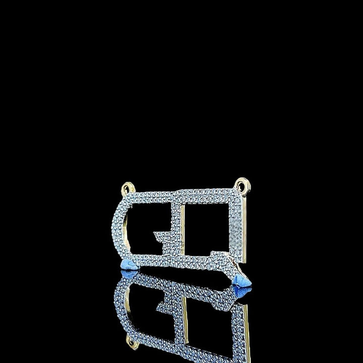 Quest Iced Moissanite Pendant in 925 Sterling Silver Left Profile View