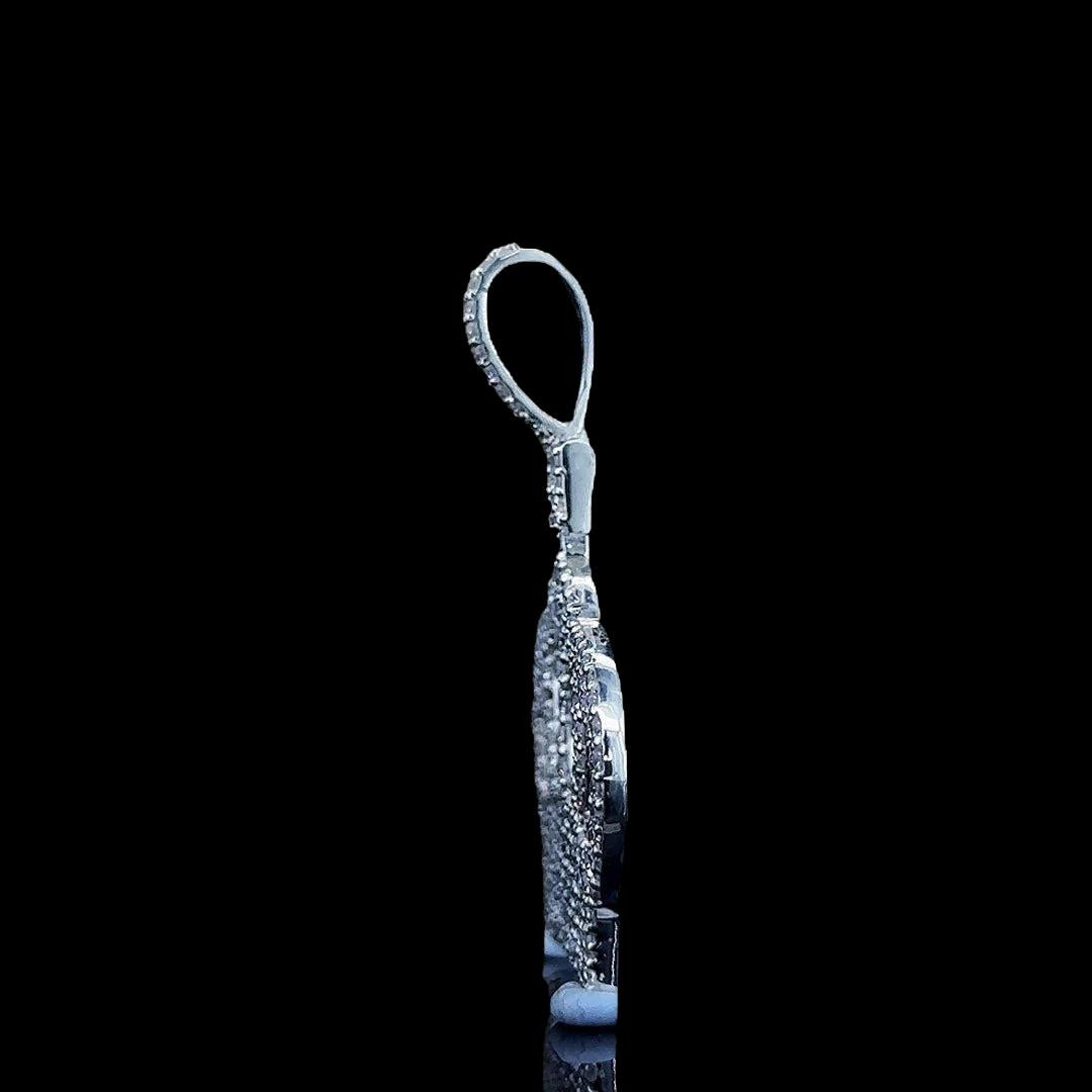 Regal Crown Moissanite Pendant in 925 Sterling Silver Left Side View