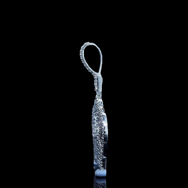 Regal Crown Moissanite Pendant in 925 Sterling Silver Left Side View