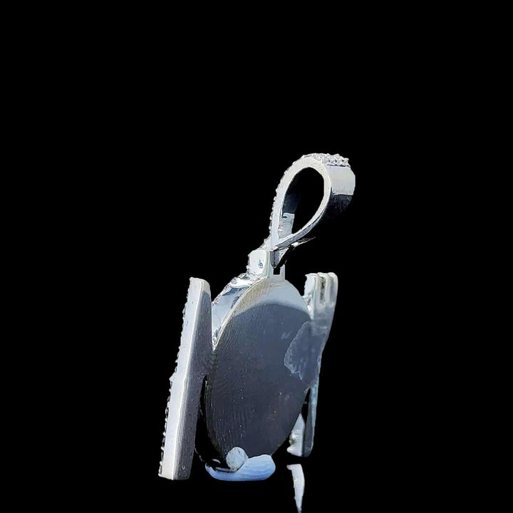 Royal Dining Crown Moissanite Pendant in 925 Sterling Silver Back Side View