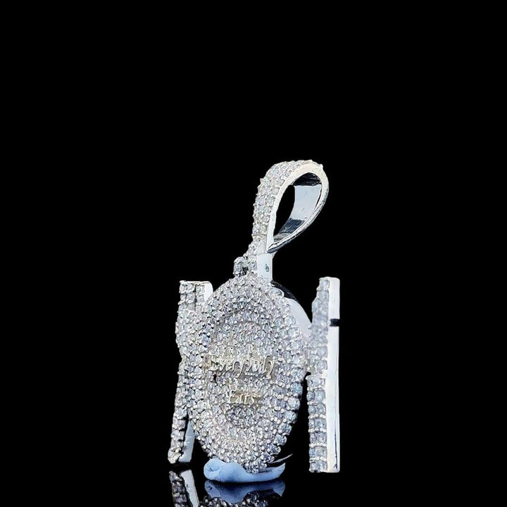 Royal Dining Crown Moissanite Pendant in 925 Sterling Silver Left Side View