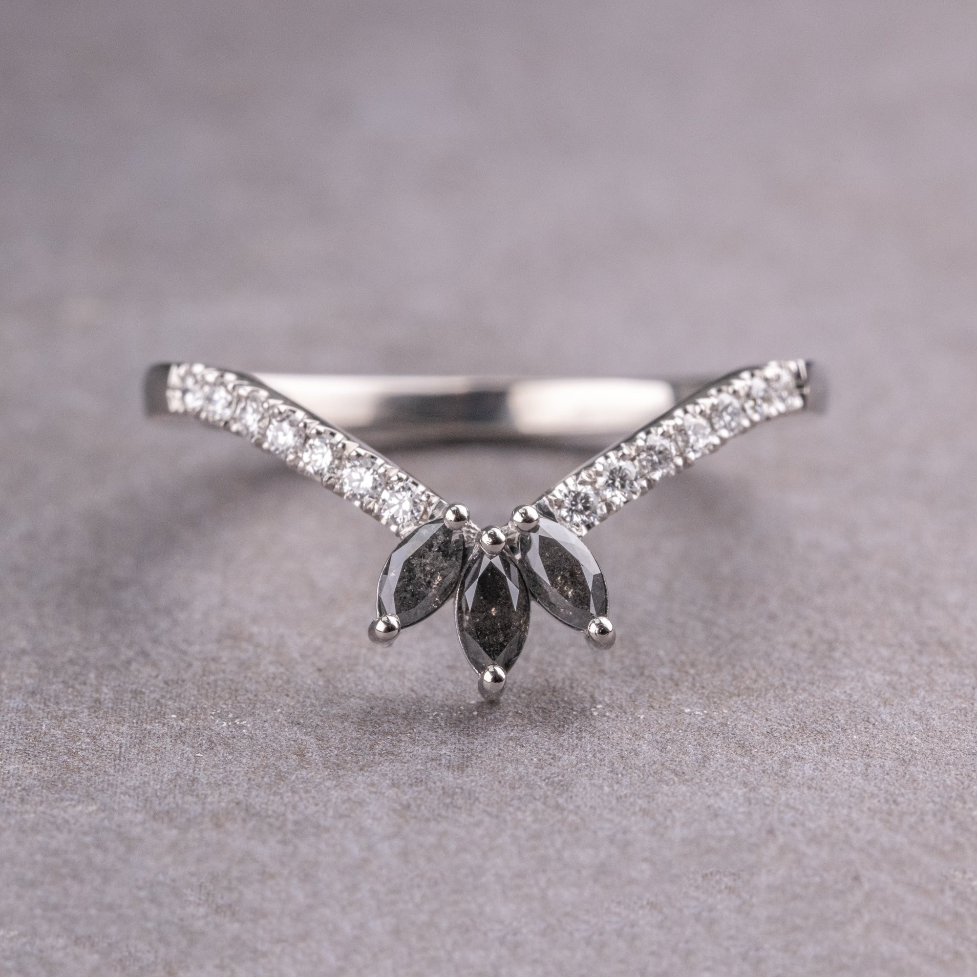 Natural Salt and Paper 0.92 CT Marquise Diamond Handmade Band – Less ...