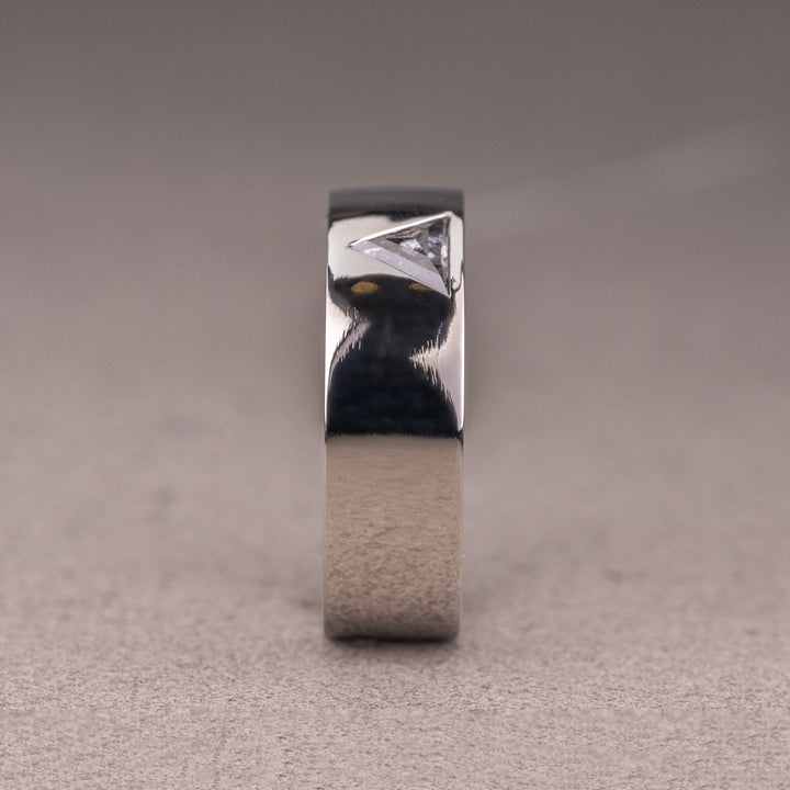 Natural Salt and Paper 0.60 CT Triangle Diamond Minimalist Band