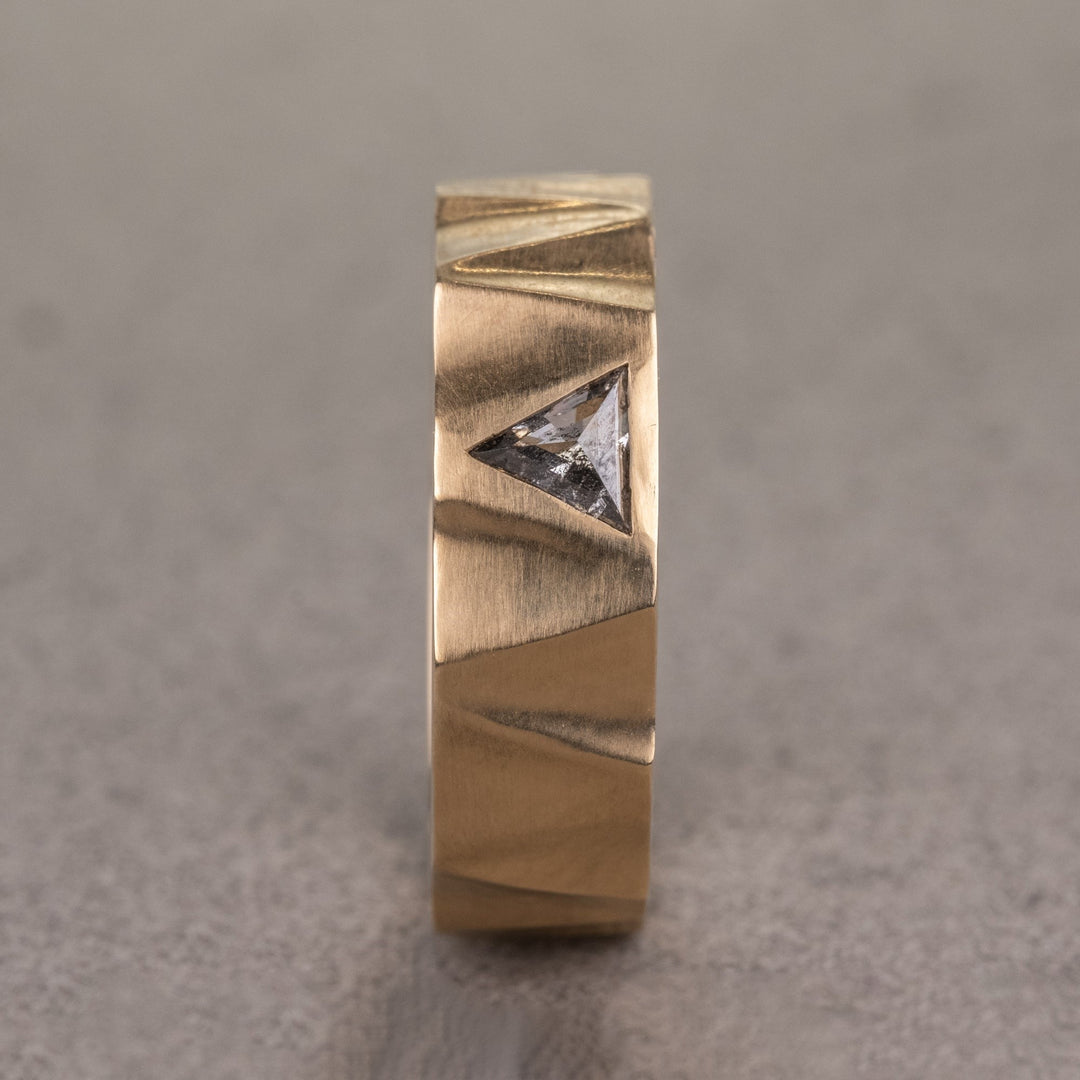 Natural Salt and Paper 0.30 CT Triangle Diamond Edwardian Band