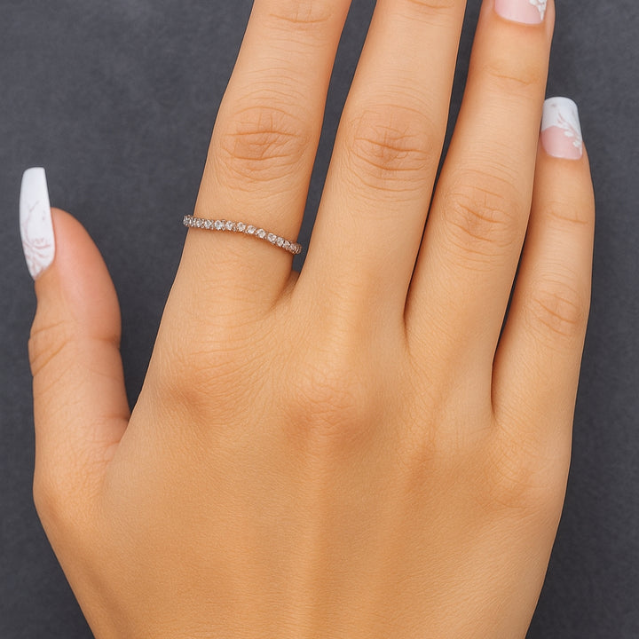 Curved Rose Gold Salt and Pepper Diamond Band